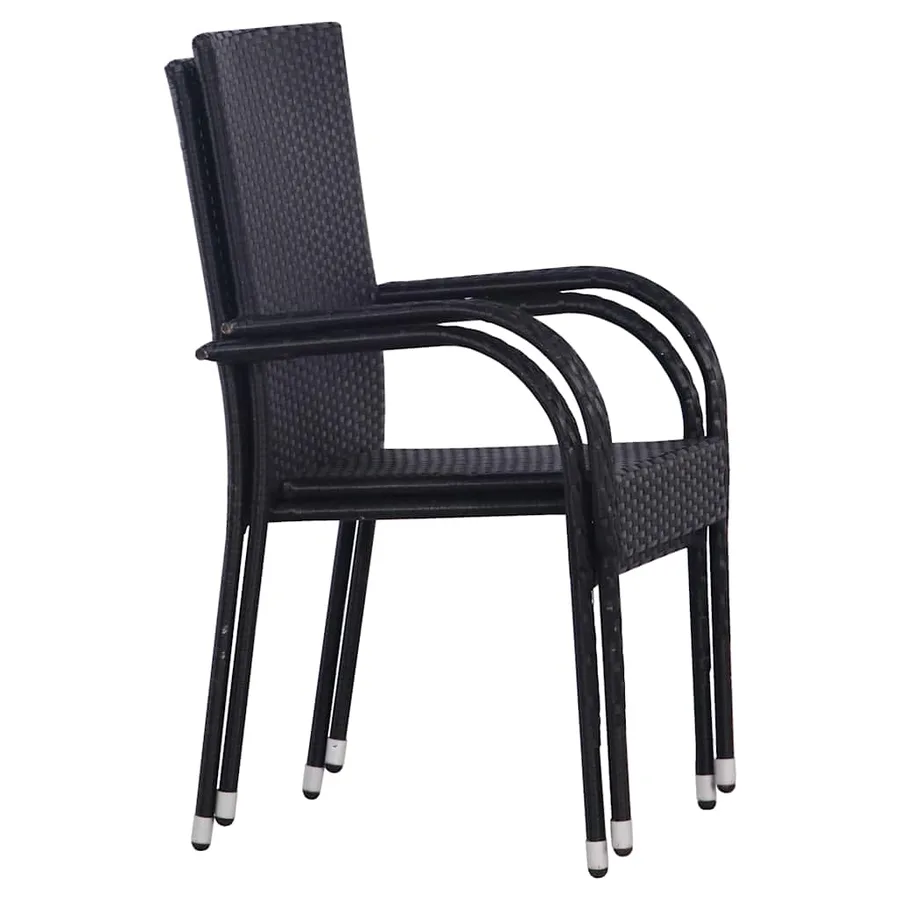 Ensemble à manger de jardin 3 pcs Noir - 4
