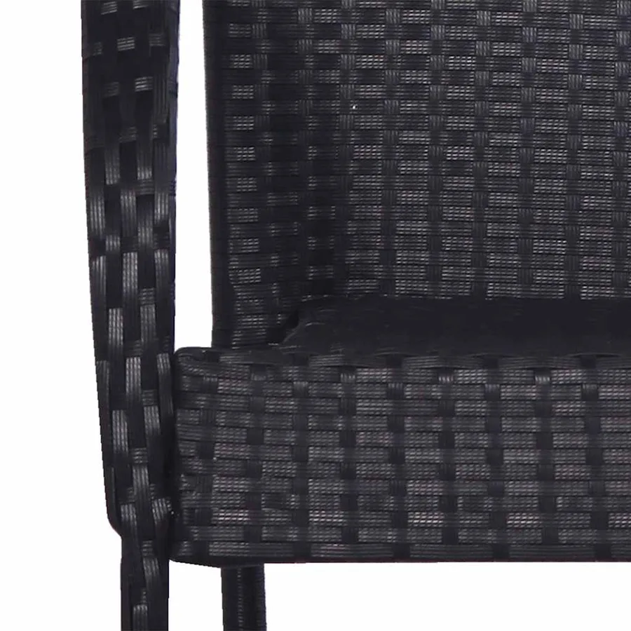 Ensemble à manger de jardin 3 pcs Noir - 7