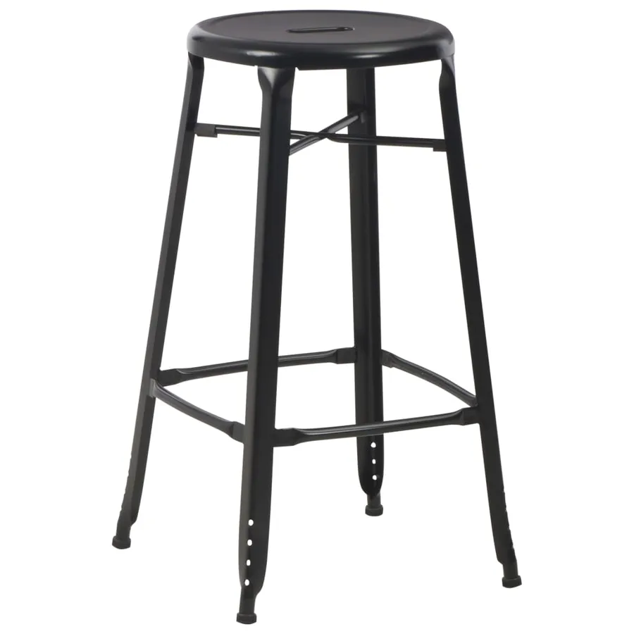 Tabourets de bar lot de 4 noir acier - 2