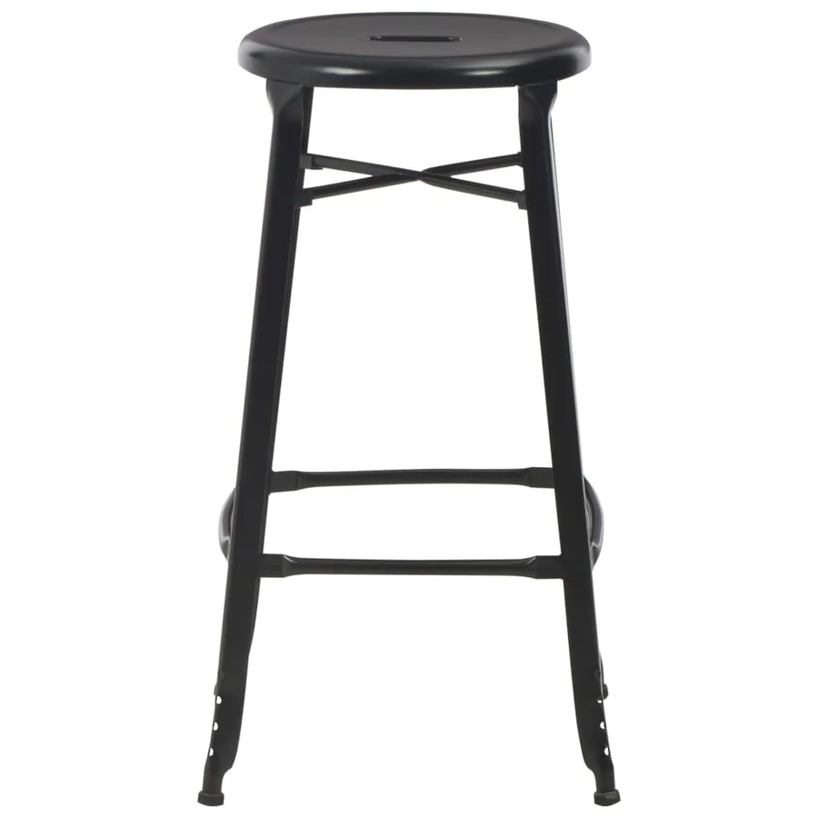 Tabourets de bar lot de 4 noir acier - 3