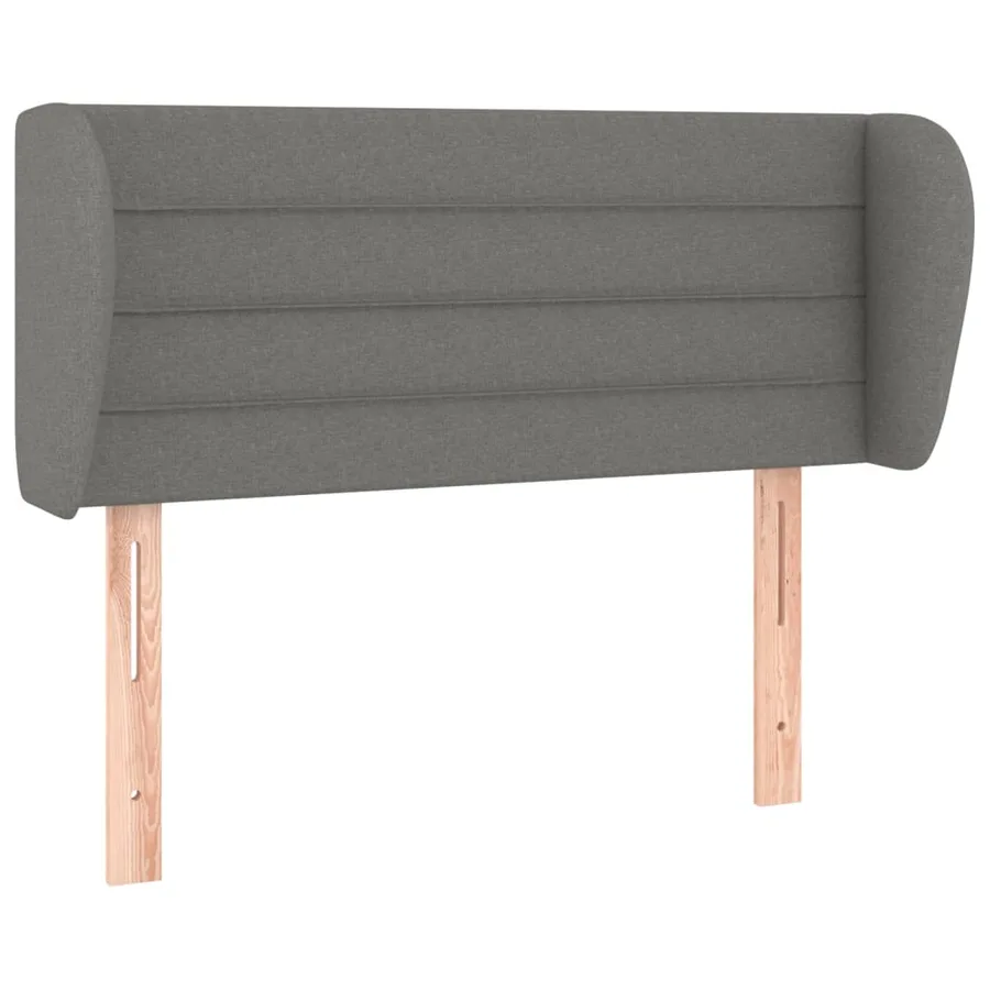 Tête de lit avec oreilles Gris foncé 93x23x78/88 cm Tissu - 2