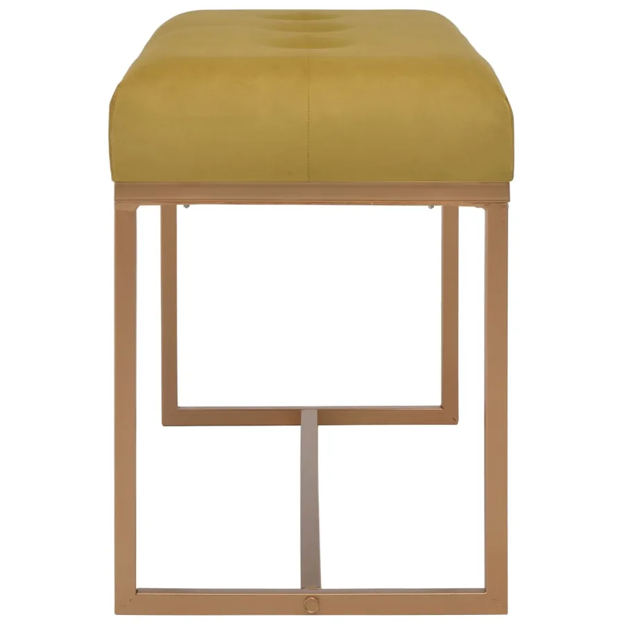 Banc 80 cm Moutarde Velours - 3