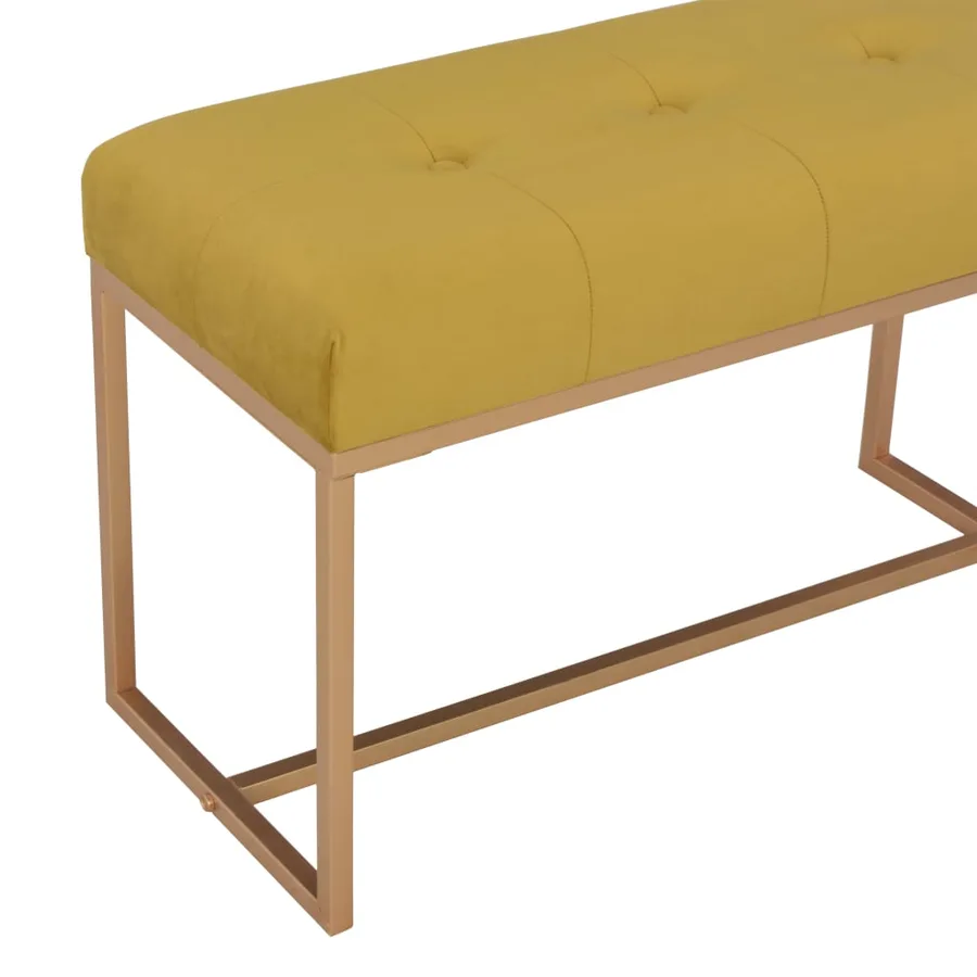 Banc 80 cm Moutarde Velours - 4
