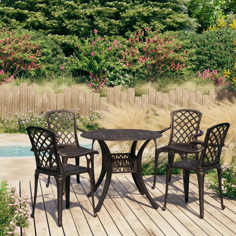 Ensemble de bistro 5 pcs Aluminium coulé Bronze