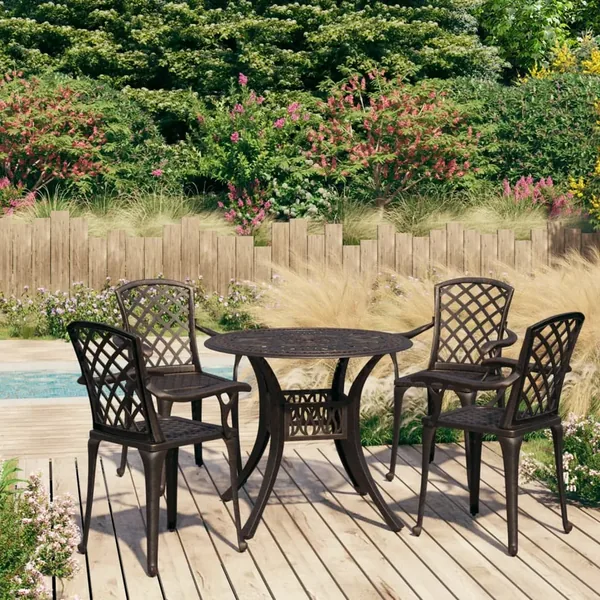 Ensemble de bistro 5 pcs Aluminium coulé Bronze