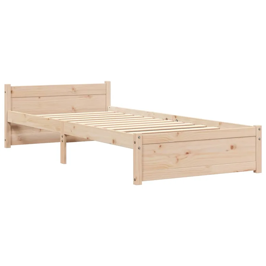 Cadre de lit sans matelas bois massif 100x200 cm - 3