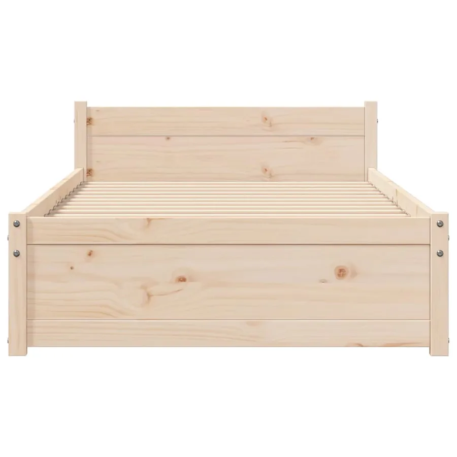 Cadre de lit sans matelas bois massif 100x200 cm - 4
