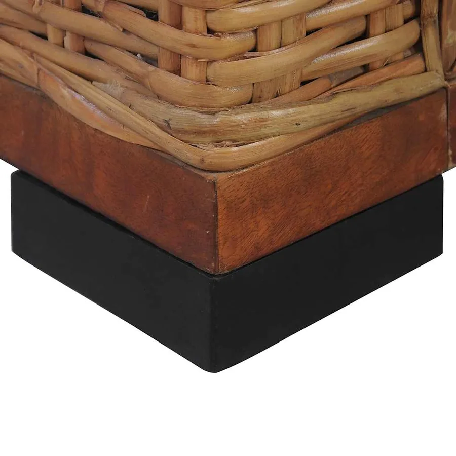 Ensemble de canapés 2 pcs avec coussins marron rotin naturel - 15