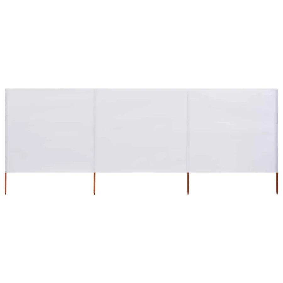 Paravent 3 panneaux Tissu 400 x 80 cm Blanc sable