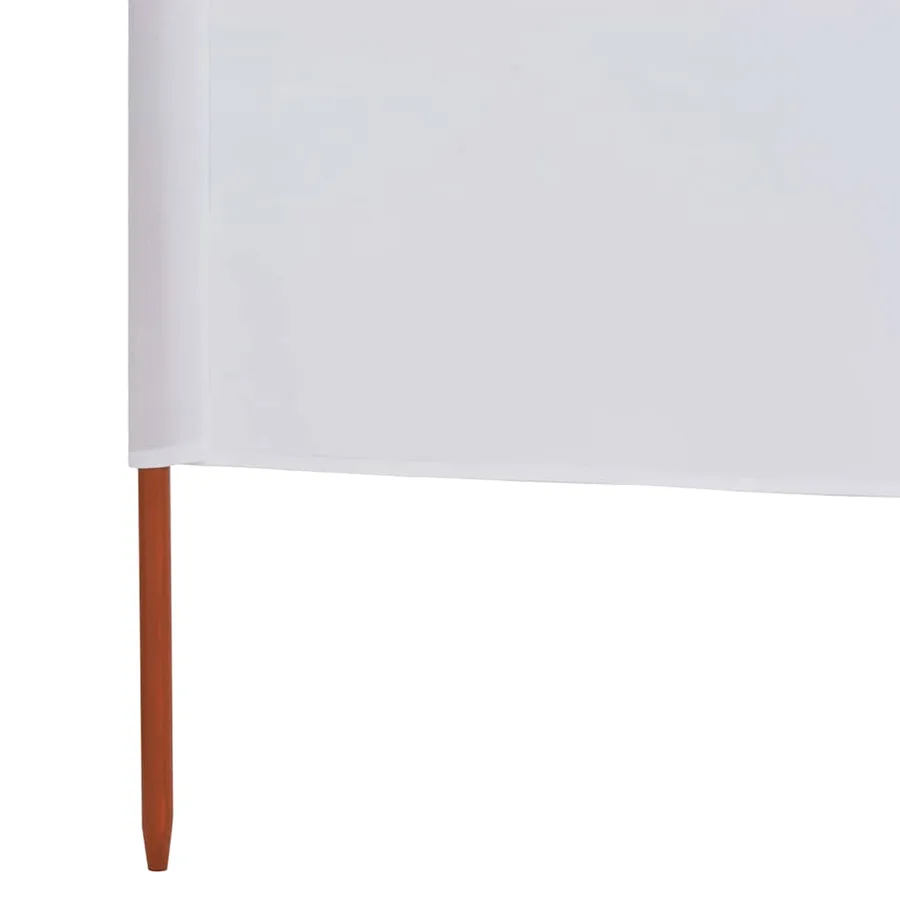 Paravent 3 panneaux Tissu 400 x 80 cm Blanc sable - 5