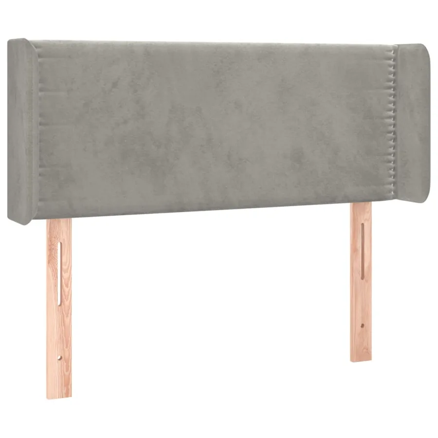 Tête de lit avec oreilles Gris clair 103x16x78/88 cm Velours - 2