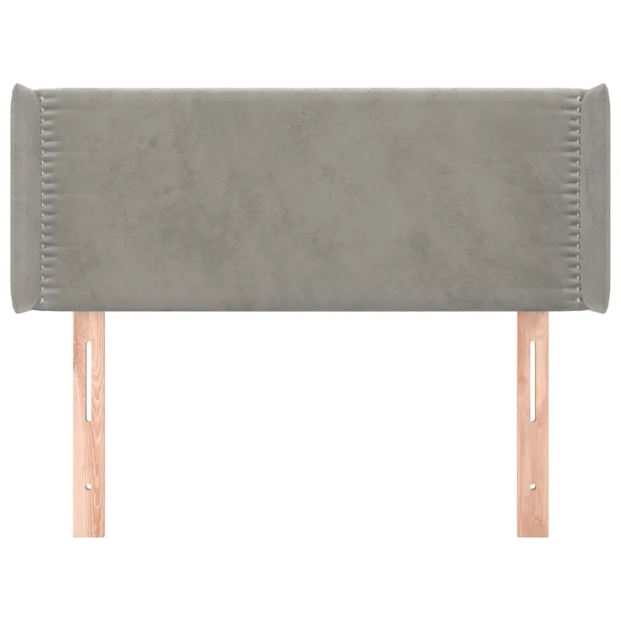 Tête de lit avec oreilles Gris clair 103x16x78/88 cm Velours - 3