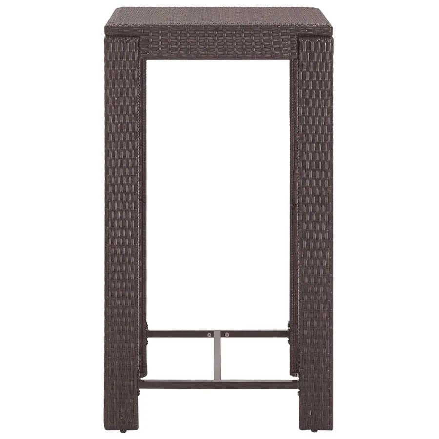 Ensemble bar de jardin 5 pcs et coussins Résine tressée Marron - 6