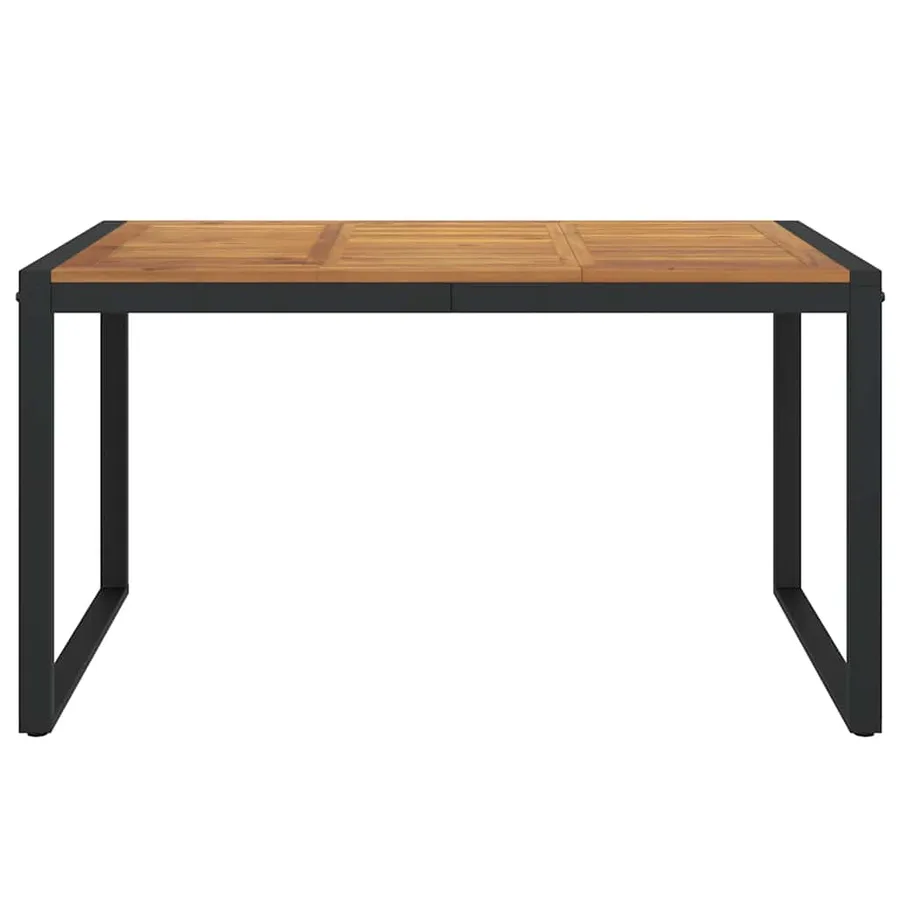 Table de jardin et pieds en forme de U 140x80x75 cm bois acacia - 3