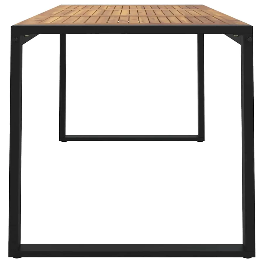 Table de jardin et pieds en forme de U 140x80x75 cm bois acacia - 4