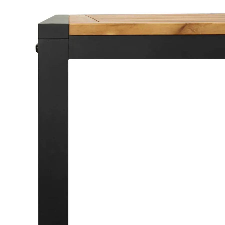 Table de jardin et pieds en forme de U 140x80x75 cm bois acacia - 7