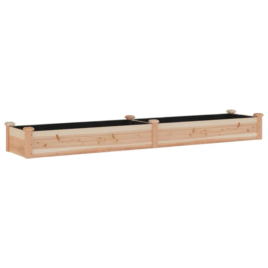 Lit surélevé de jardin doublure 240x45x25 cm bois massif sapin - 2
