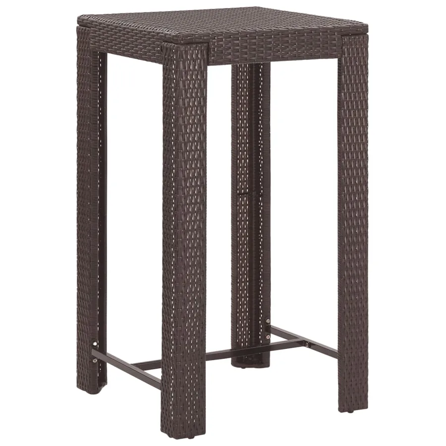 Meubles de bar de jardin 3pcs et coussins Résine tressée Marron - 7