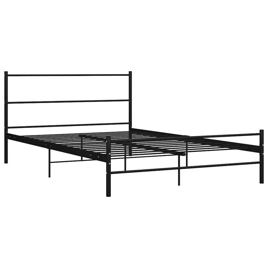 Cadre de lit avec tête de lit sans matelas noir 160x200cm métal - 2