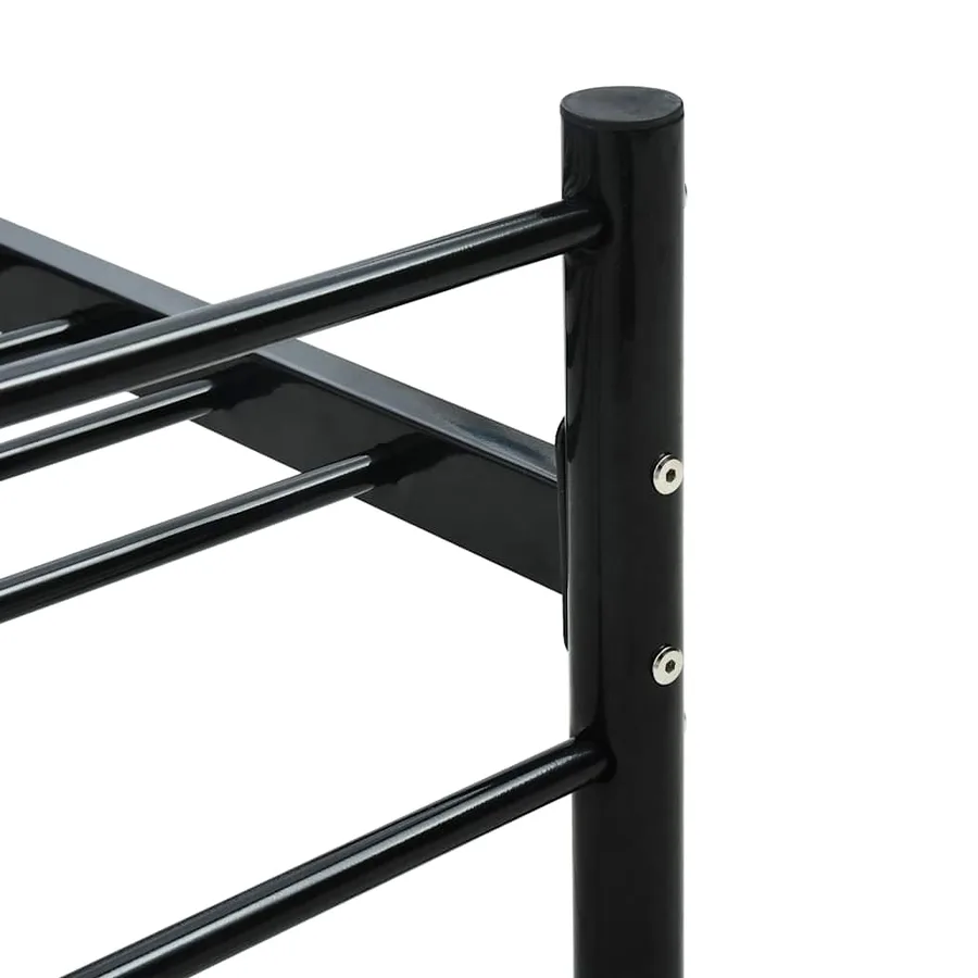 Cadre de lit avec tête de lit sans matelas noir 160x200cm métal - 5