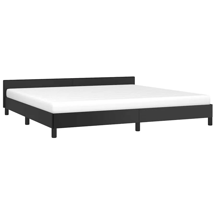 Cadre de lit avec tête de lit sans matelas noir 200x200 cm - 3