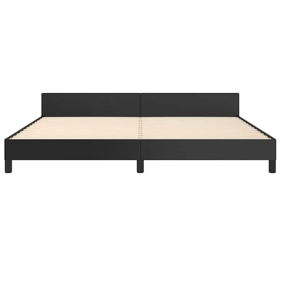 Cadre de lit avec tête de lit sans matelas noir 200x200 cm - 5