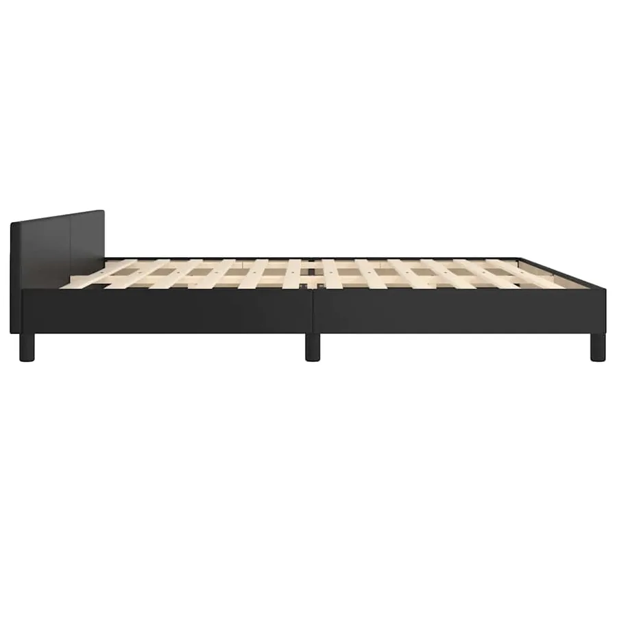 Cadre de lit avec tête de lit sans matelas noir 200x200 cm - 6