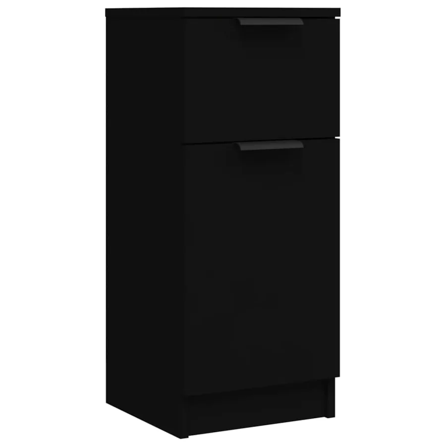 Buffet noir 30x30x70 cm bois d'ingénierie - 2