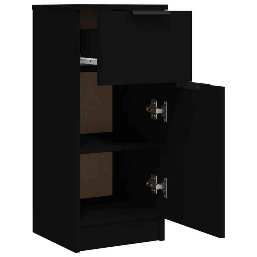 Buffet noir 30x30x70 cm bois d'ingénierie - 5