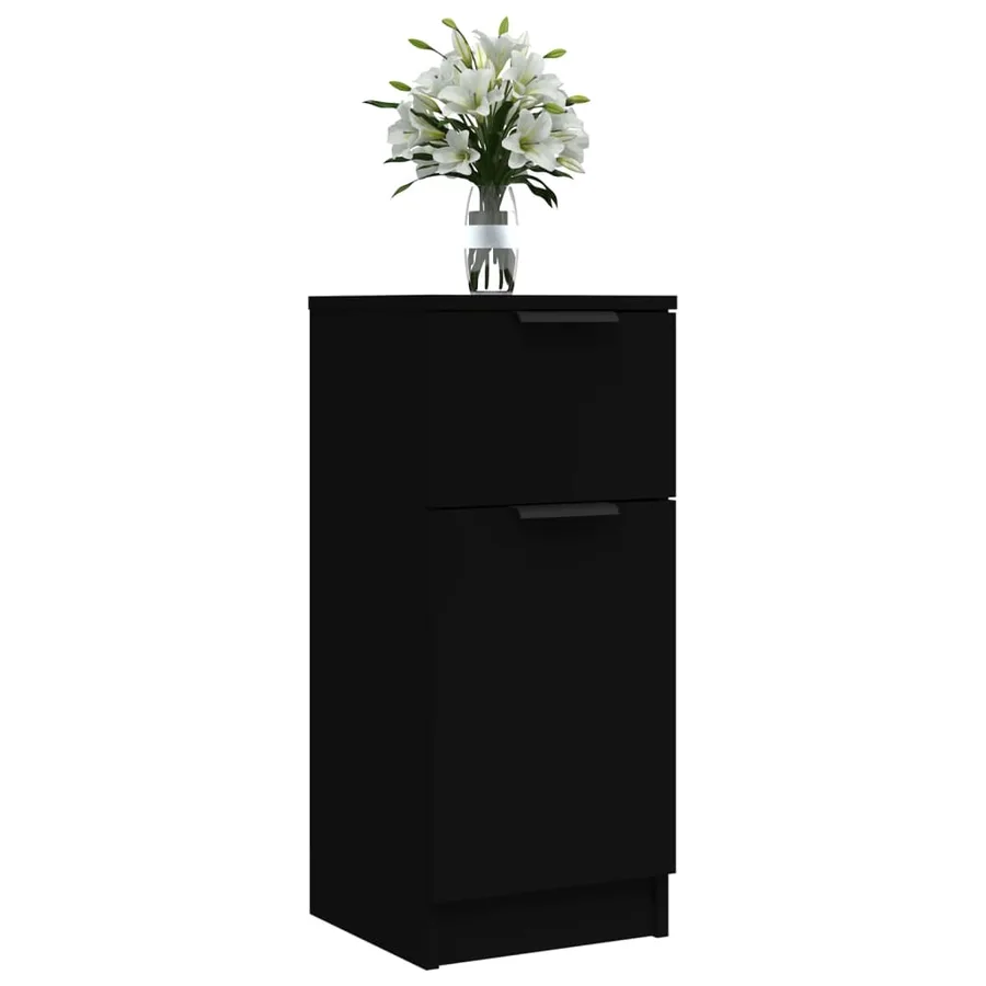 Buffet noir 30x30x70 cm bois d'ingénierie - 7