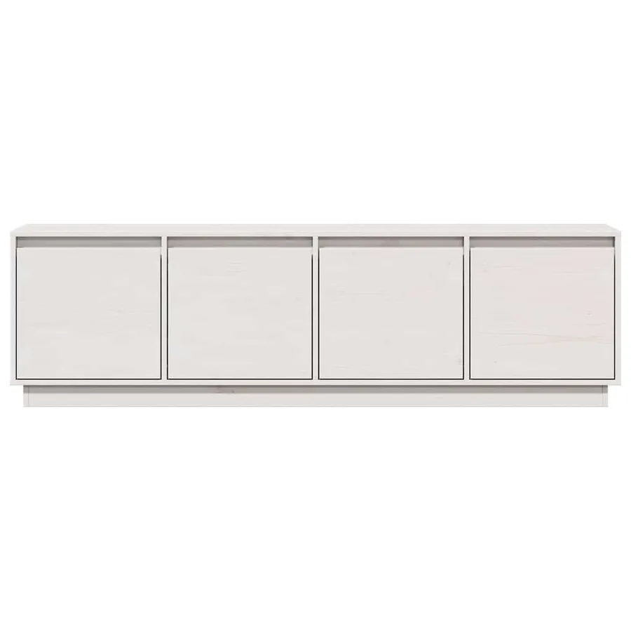 Meuble TV Blanc 156x37x45 cm Bois de pin massif - 4