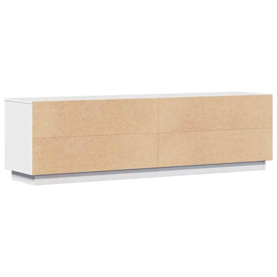 Meuble TV Blanc 156x37x45 cm Bois de pin massif - 7
