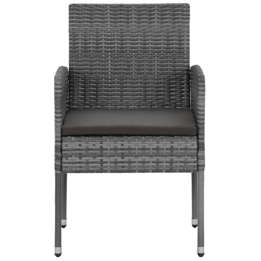 Ensemble à manger d'extérieur 5 pcs Résine tressée Gris - 5