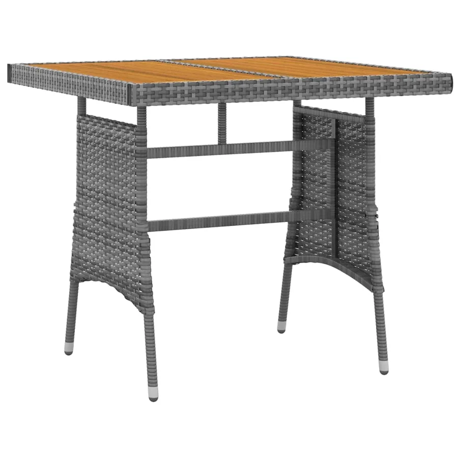 Ensemble à manger d'extérieur 5 pcs Résine tressée Gris - 6