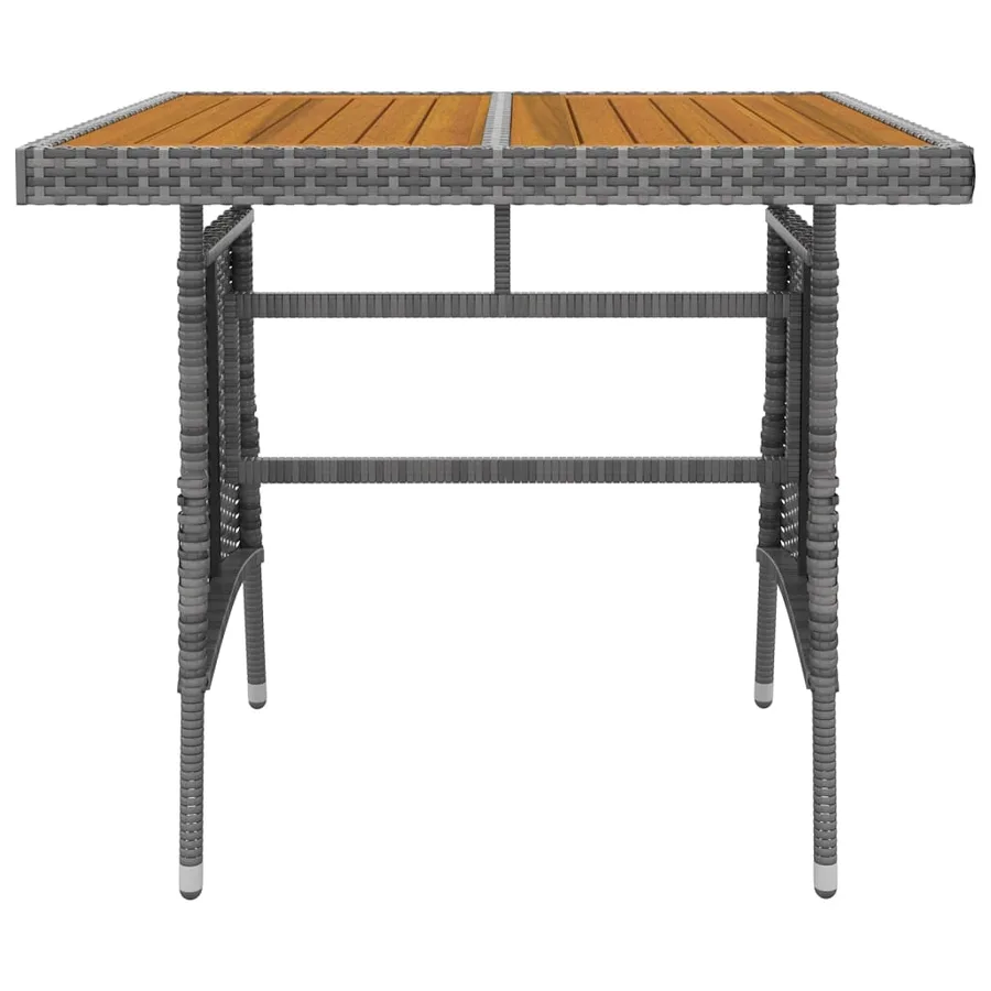 Ensemble à manger d'extérieur 5 pcs Résine tressée Gris - 7