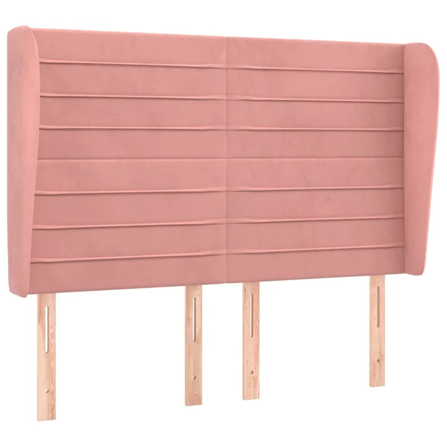 Tête de lit avec oreilles Rose 147x23x118/128 cm Velours - 2