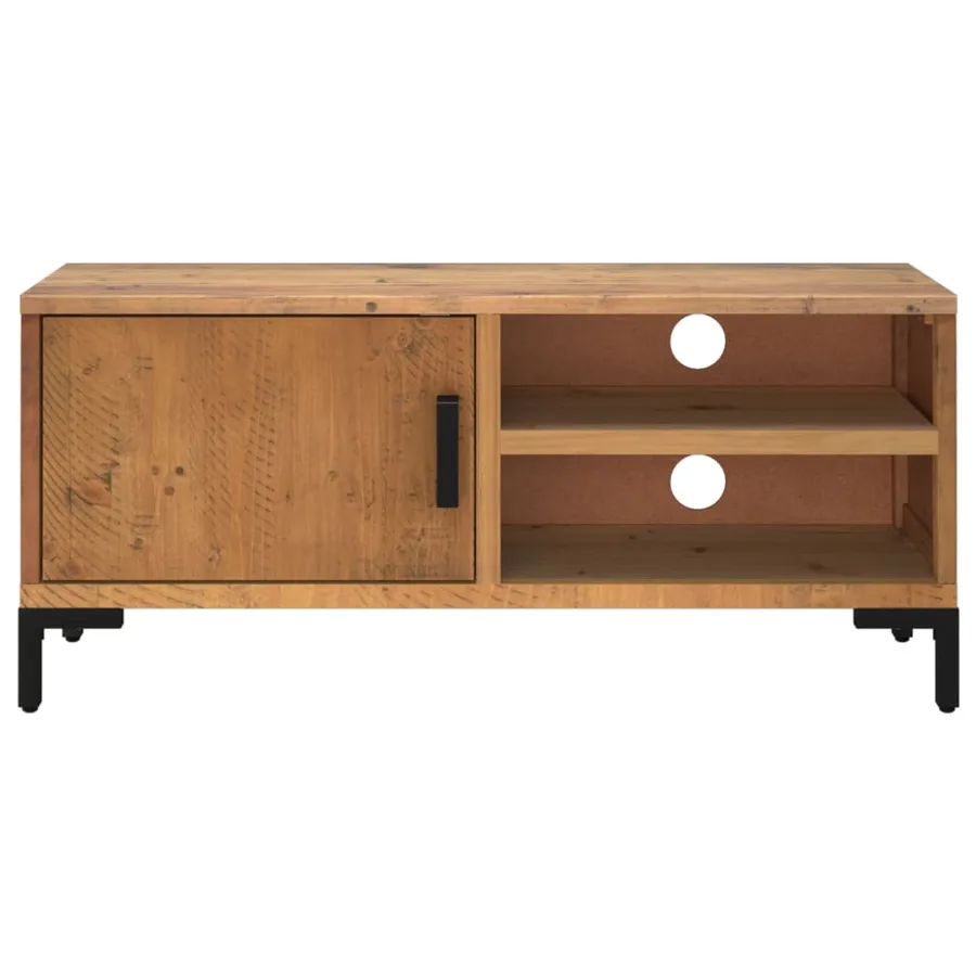 Meuble TV Marron 90x30x40 cm Bois de pin massif - 3