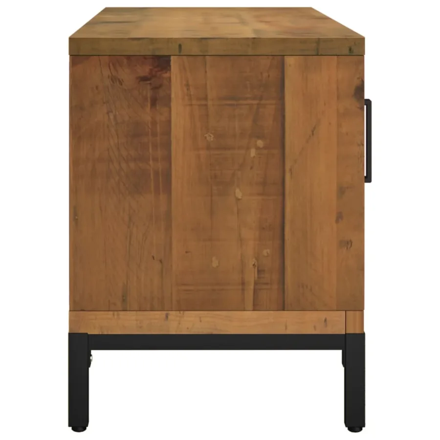 Meuble TV Marron 90x30x40 cm Bois de pin massif - 5
