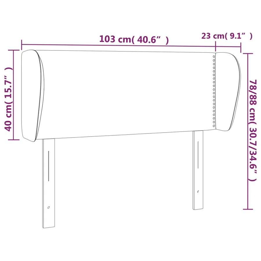 Tête de lit avec oreilles Rose 103x23x78/88 cm Velours - 9
