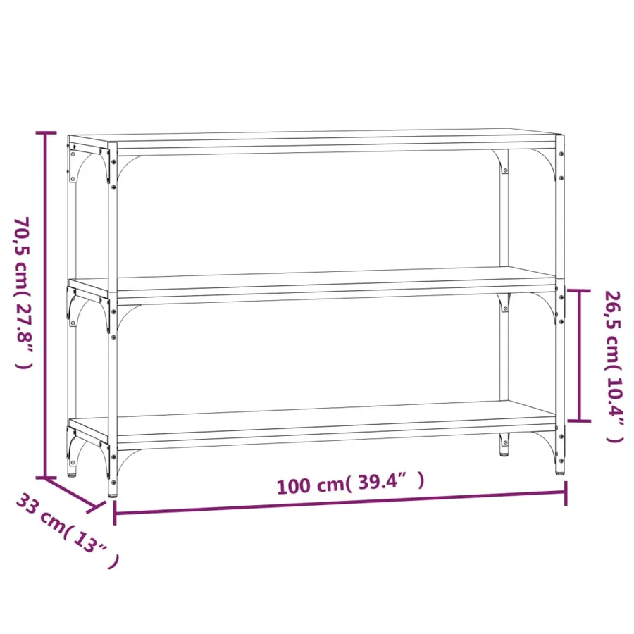 Bibliothèque Chêne Sonoma 100x33x70,5cm Bois d'ingénierie acier - 9