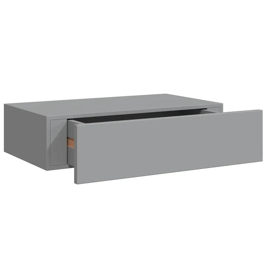Étagères à tiroirs murales 2 pcs gris 40x23,5x10 cm MDF - 5