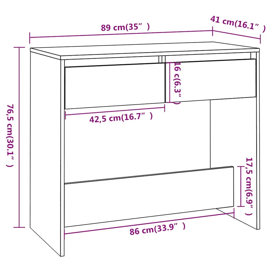 Table console Noir 89x41x76,5 cm Acier - 8