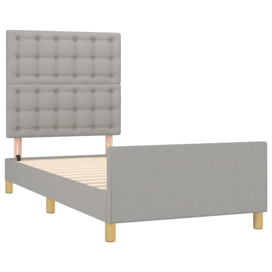 Cadre de lit sans matelas avec tête de lit gris clair 80x200cm - 4