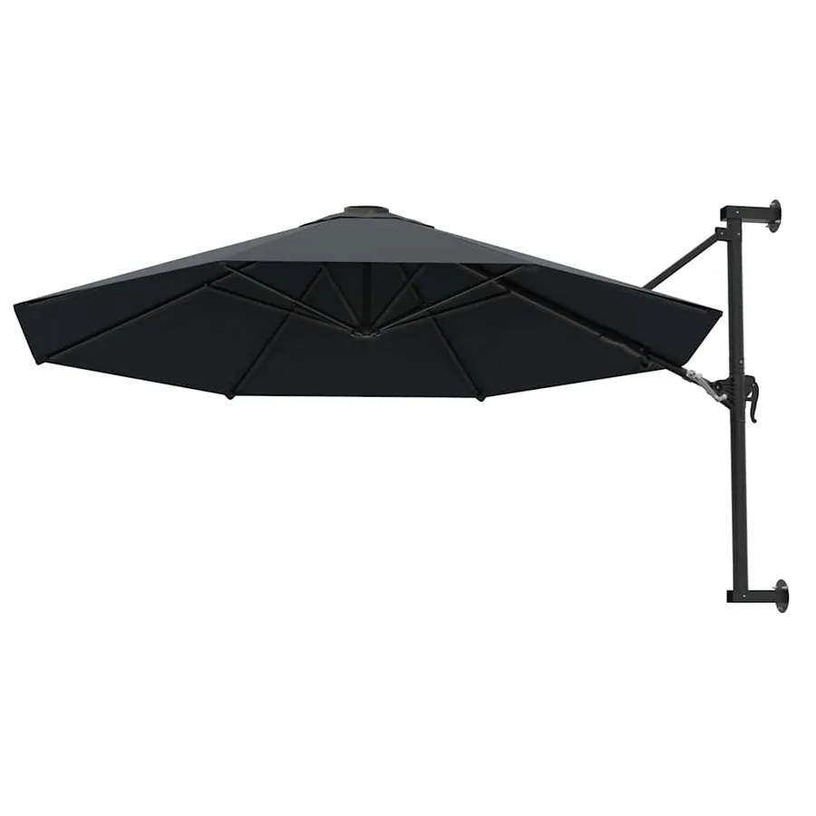 Parasol mural avec mât métallique 300 cm Anthracite - 3