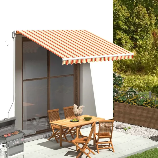 Tissu de remplacement pour auvent jaune et orange 3,5x2,5 m polyester