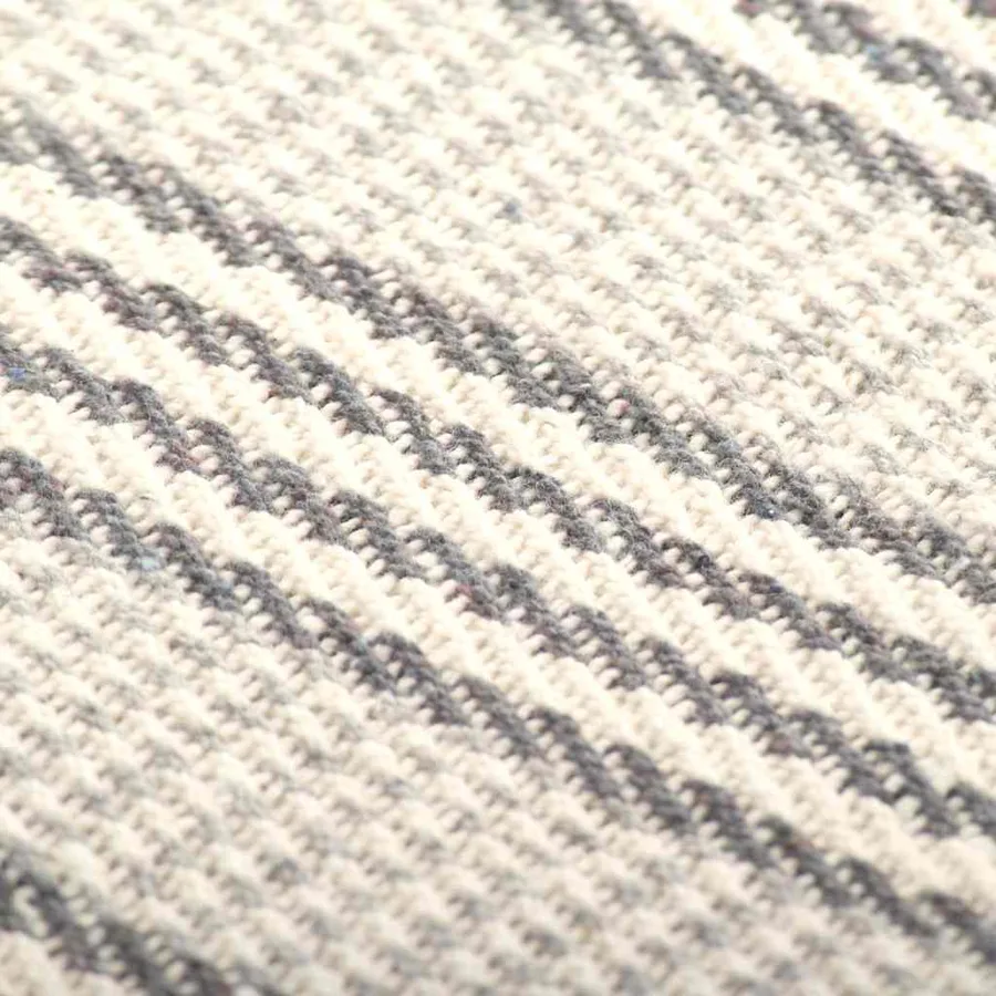Couverture coton à rayures 125x150 cm Gris et Blanc - 6