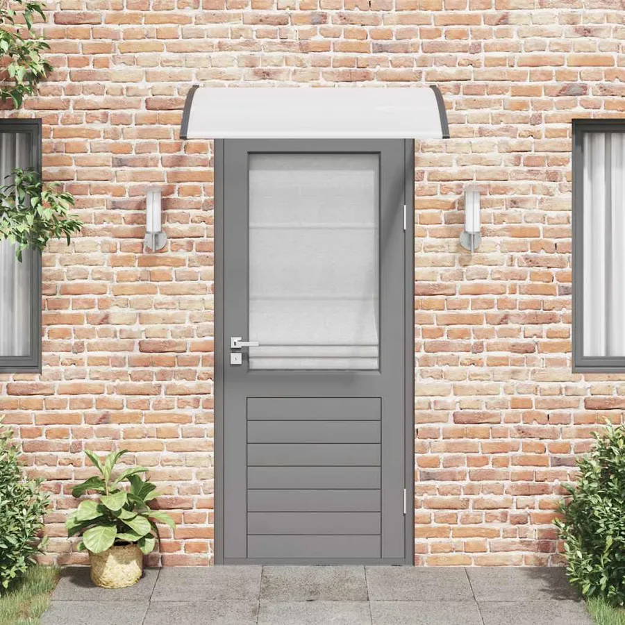 Auvent de porte Noir et transparent 120x75 cm PC - 3