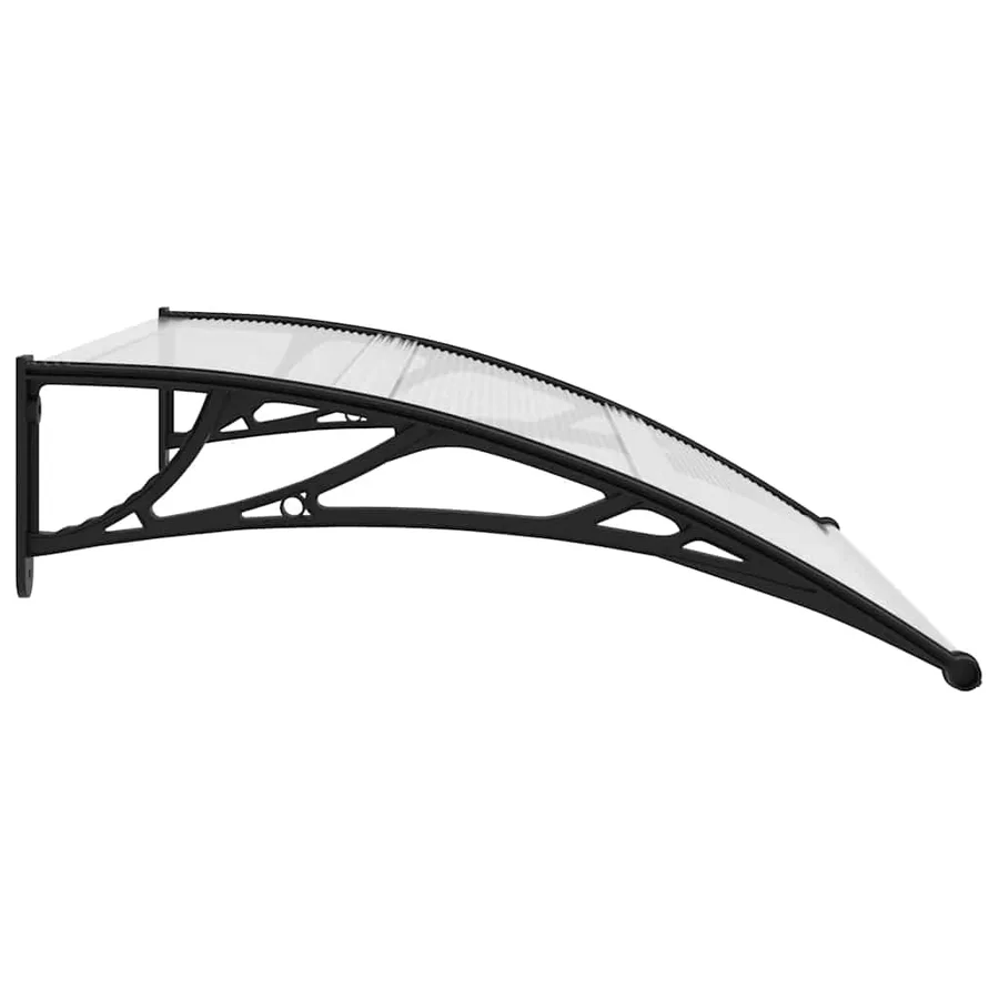 Auvent de porte Noir et transparent 120x75 cm PC - 5