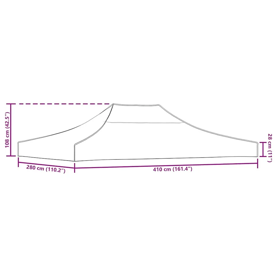 Toit de tente de réception 4x3 m Crème 270 g/m² - 7
