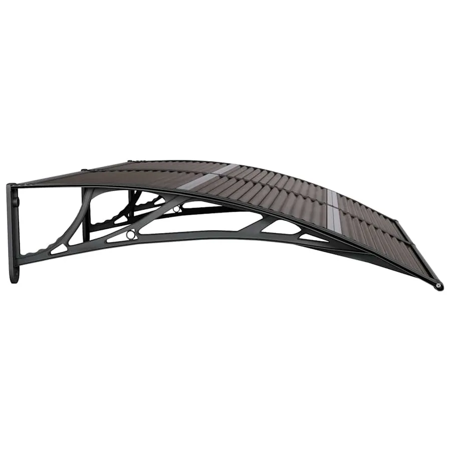 Auvent de porte Noir 150x100 cm Polycarbonate - 5